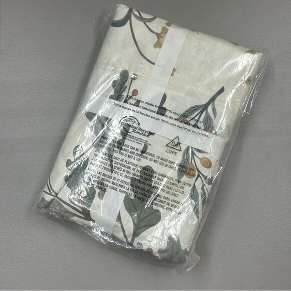 Pottery Barn Autumn Botanical Print Percale Duvet Cover Bedding Full Queen NEW - Picture 5 of 5